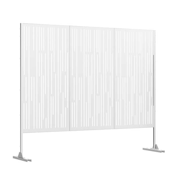 PexFix 75 in. x 48 in. White Outdoor Decor Privacy Fence Screen Weather Resistance