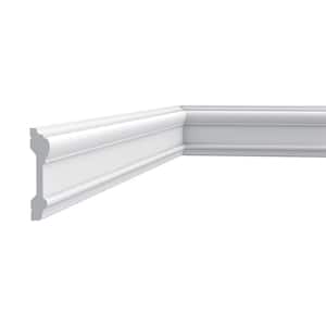 1-1/8 in. D x 3-5/8 in. W x 78-3/4 in. L. Primed White Plain Polyurethane Panel Moulding (2-Pack)