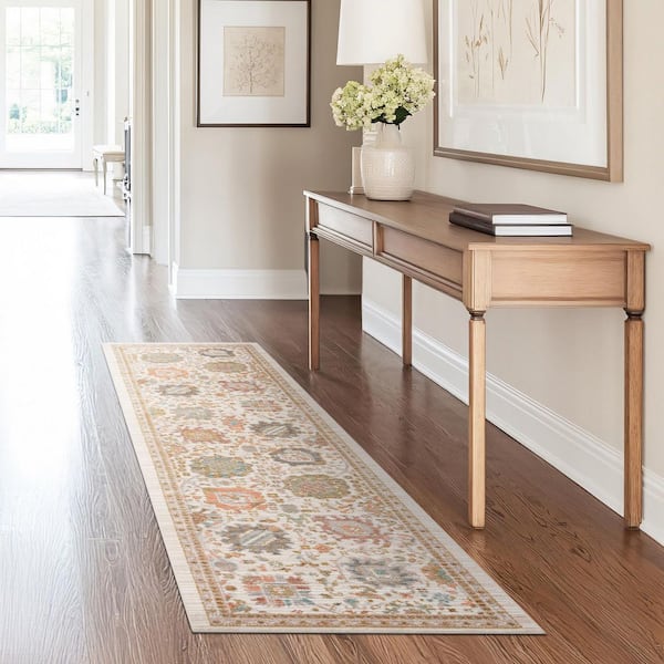 Crestwood Cream 2 ft. x 8 ft. Oriental Indoor Area Rug