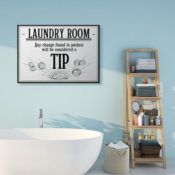 Stupell Industries Laundry Room Tips Funny Bathroom Word Design By The Saay Evening Post Canvas Abstract Wall Art 48 In X 36 Wrp 1407 Cn 36x48 - Stupell Home Decor Bathroom