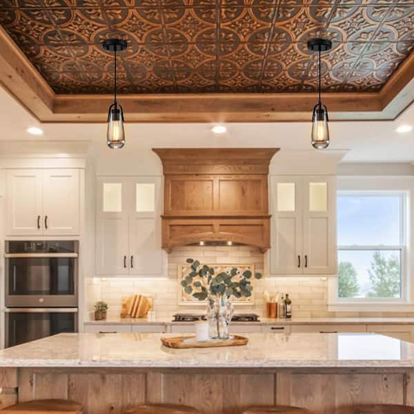 CLAXY Industrial Home Pendant Light Fixtures Black Hanging Light