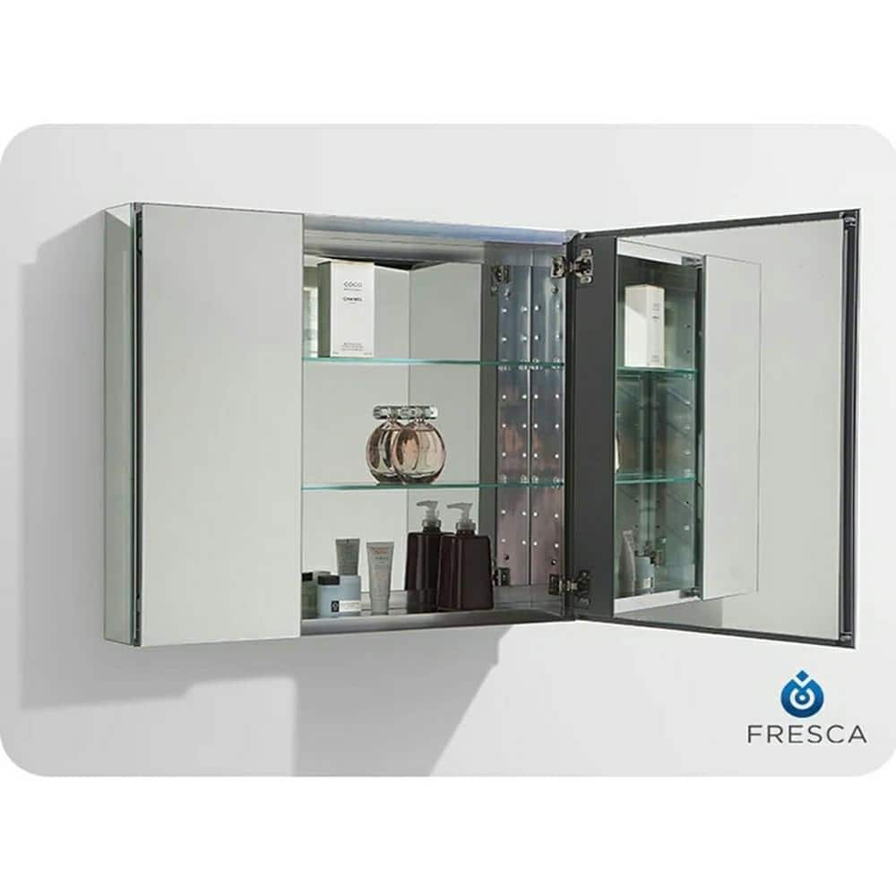 Fresca 36" Frameless Rectangular Bathroom Medicine Cabinet with Mirrors