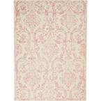Jubilant Ivory/Pink 6 ft. x 9 ft. Persian Vintage Area Rug
