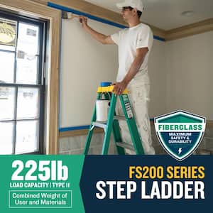 4 ft. Fiberglass Step Ladder (8 ft. Reach Height) with 225 lb. Load Capacity Type II Duty Rating