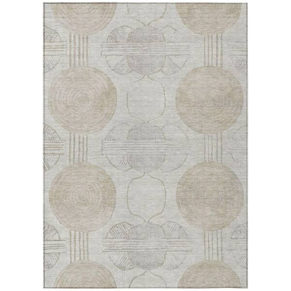 Chantille Machine Washable Indoor/Outdoor Abstract ACN3064 Ivory 5 ft. x 7 ft. 6 in. Area Rug