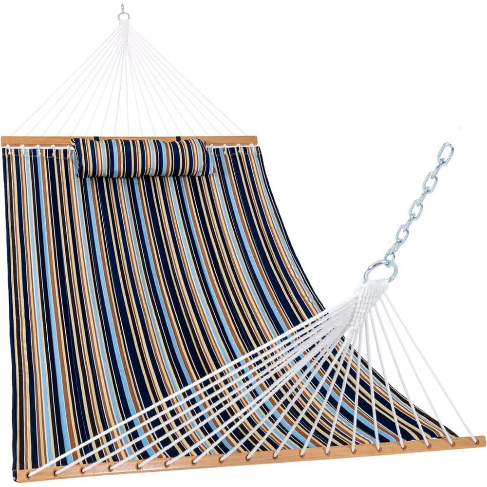 12 Ft. Quilted Fabric Hammock With Pillow, Double 2 Person Hammock ...