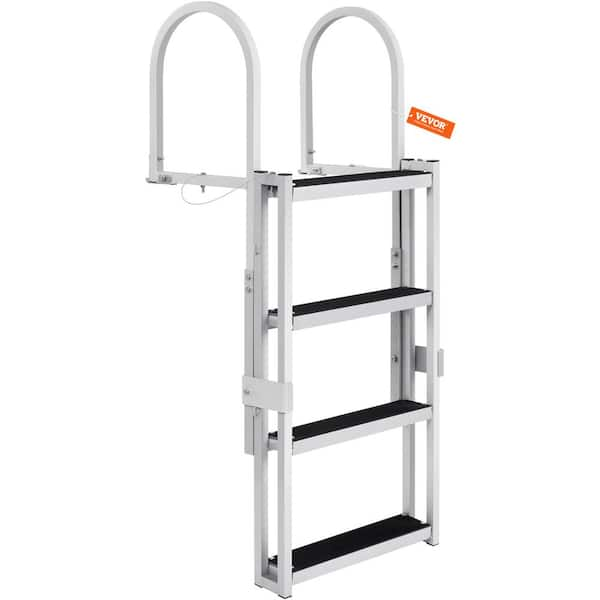 Costway 4 Step Pontoon Boat Ladder Stainless Steel Folding