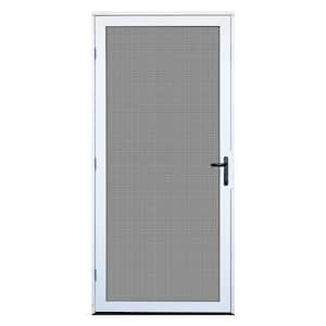 36 in. x 80 in. White Surface Mount Ultimate Security Screen Door with Meshtec Screen