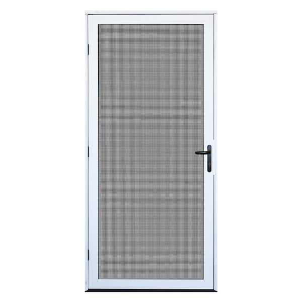 Unique Home Designs 36 In X 80 White Surface Mount Ultimate Security Screen Door With Meshtec 5v0002el0wh00b - Diy Solar Screens Home Depot