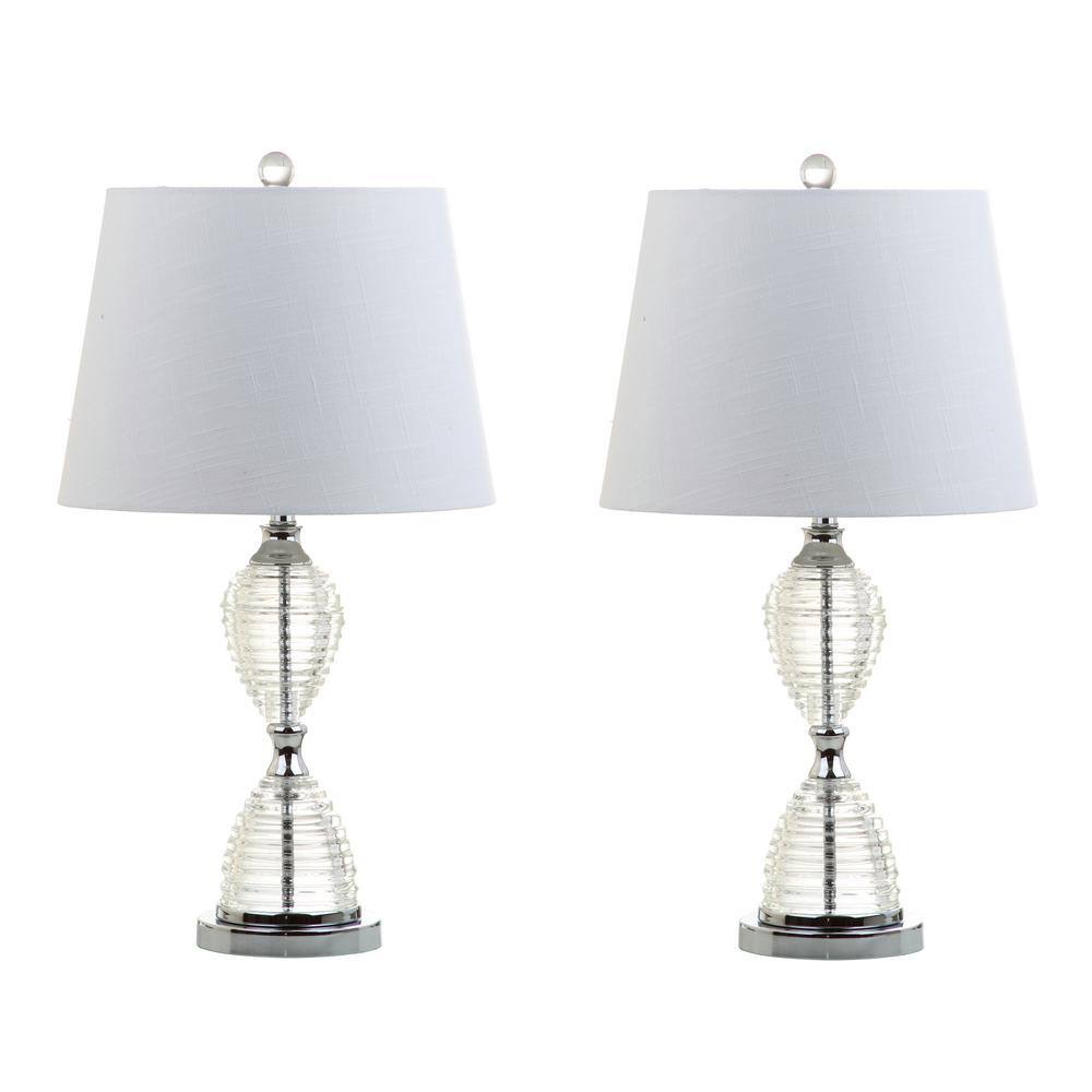 JONATHAN Y Aubrey 24 in. Clear Crystal Table Lamp (Set of 2) JYL2045A