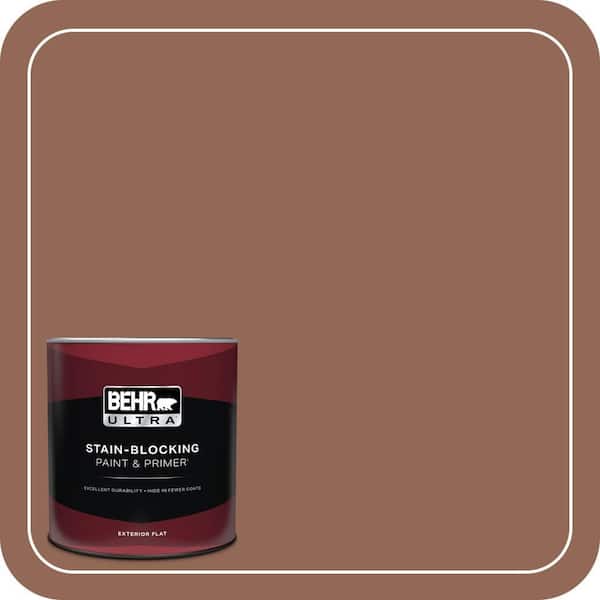 BEHR ULTRA 1 qt. #S190-6 Rio Rust Flat Exterior Paint & Primer