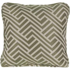 Geo Stripe Green Indoor or Outdoor Throw Pillow