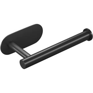 Matte Black Toilet Paper Holder, 1 Pack Rust-Proof, Stainless Steel Self-Adhesive Toilet Paper Holder