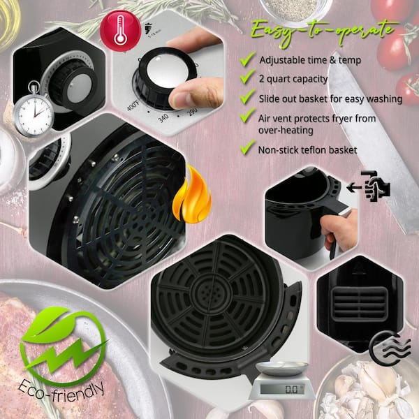 Air Fryer, Small Air Fryer, Less Oil Airfryer, 1500W Air Fryer Oven Pizza  Cooker, Non-Stick Fry Basket, Over Heat Protection, Timer+Temperature