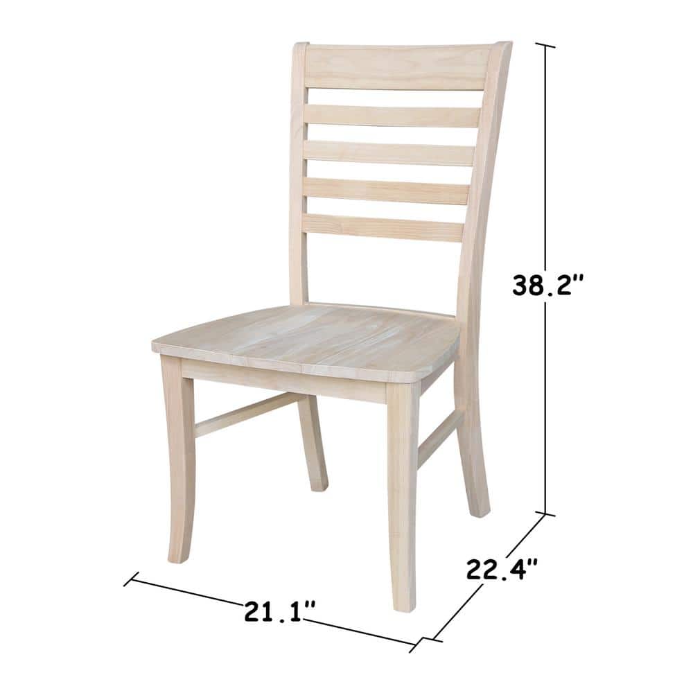High Slat Ladderback Side Chair in Brown Microfiber Upholstery