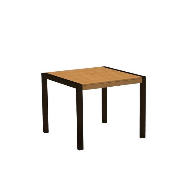 POLYWOOD MOD 36 in. Textured Bronze/Plastique Plastic Outdoor Patio Dining Table