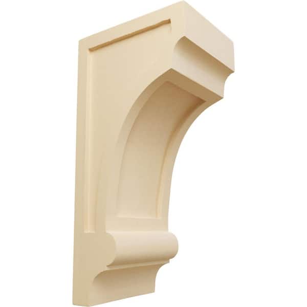 Ekena Millwork 7 in. x 5-1/2 in. x 14 in. Unfinished Wood Maple Diane Recessed Wood Corbel
