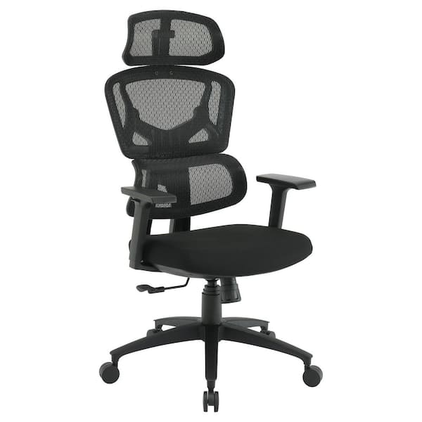 Fabric Seat Adjustable Height, Swivel, Tilt, Rolling, Reclining Ergonomic Executive Chair in Black with Adjustable Arms