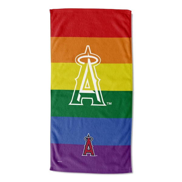 THE NORTHWEST GROUP MLB Multi-Color Angels Pride Series Printed Cotton/Polyester Blend Beach Towel