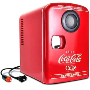 Coca-Cola 4L Portable Cooler/Warmer with Bluetooth Speaker, Includes 12V and AC Cords, 6 Can, Red