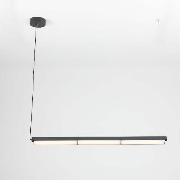 Vidalite Ma'or Integrated LED Matte Black Linear Hanging Pendant Rotatable Ceiling Light, 3000K, 1578 Lumens