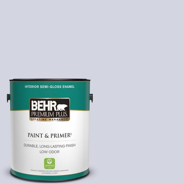 BEHR PREMIUM PLUS 1 gal. #630E-2 Purple Veil Semi-Gloss Enamel Low Odor Interior Paint & Primer