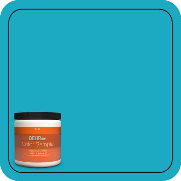 BEHR PREMIUM PLUS 8 oz. #P480-5 High Dive Flat Interior/Exterior Paint & Primer Color Sample