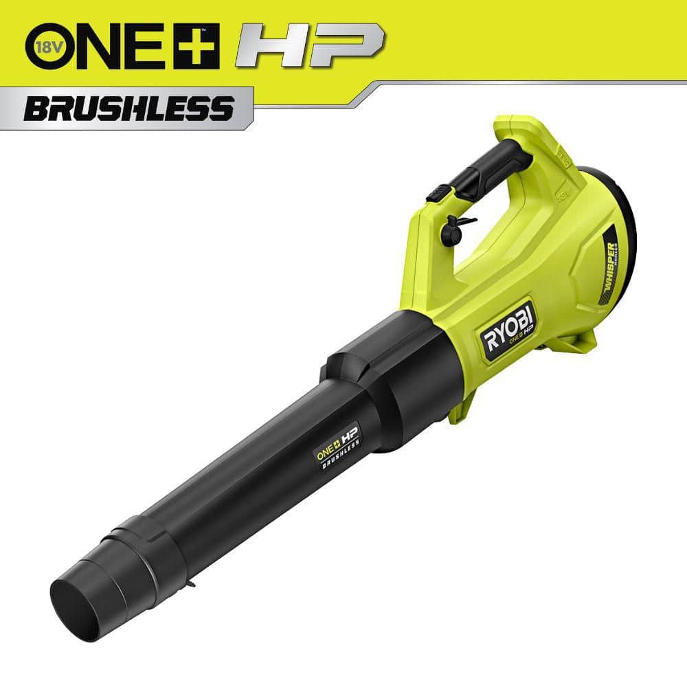 RYOBI ONE+ HP 18V Brushless Whisper Series 130 MPH 450 CFM Cordless Battery Leaf Blower (Tool Only) P21014BTL - The Home Depot