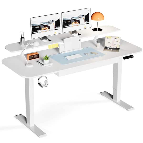 55 x 24 in. Electric Standing Desk with Drawers Height Adjustable Sit Stand up Desk with Memory Preset Controller