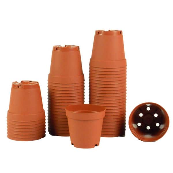 TEKU 2 in. Terra Cotta Plastic Pots (Pack of 50)