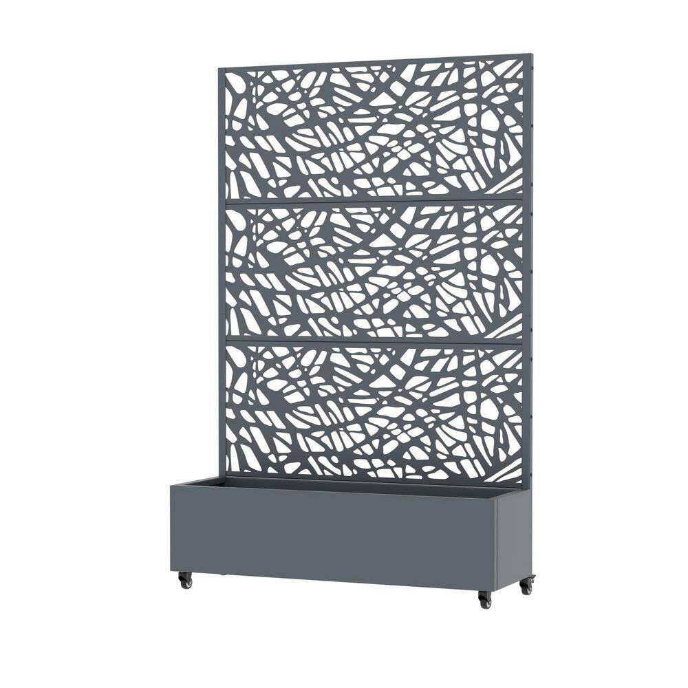72 in. H x 47 in. W Metal Dark Grey Rectangle Pots and Planter Raised Box with Trellis for Vine Climbing Plants price history on PriceWatchPro