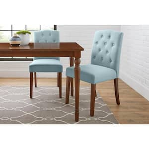 Beckridge Aloe Blue Upholstered Dining Chair with Tufted Back (1 piece)