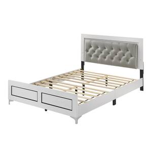 Casilda Gray and White Eastern King Bed with LED