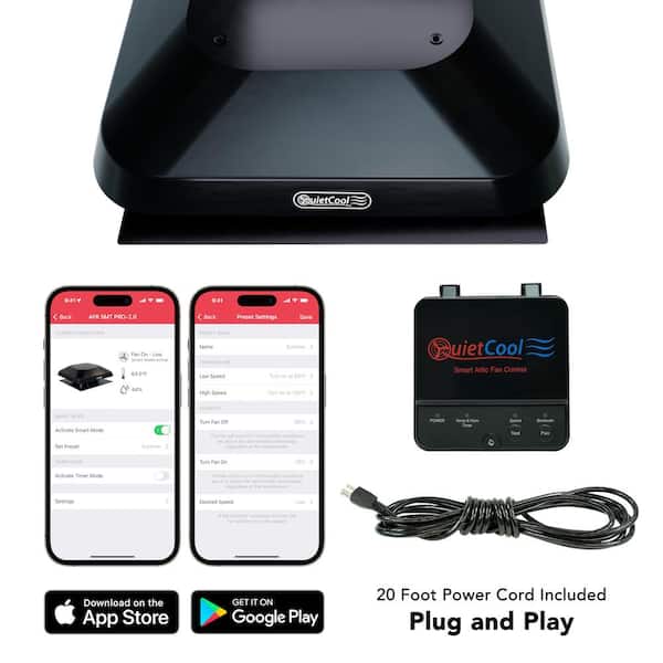 QuietCool 1922 CFM Smart App Controlled 2-Speed Roof Mount Attic