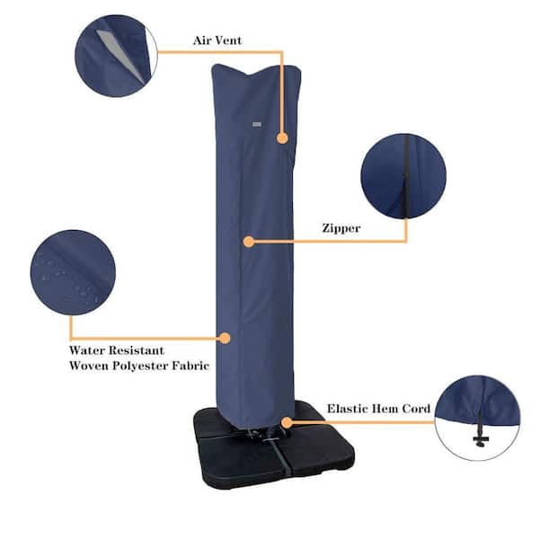 escort patio umbrella cover dust-proof parasol cover with zipper Angel Sar Dark Blue Outdoor Umbrella Cover with Zipper and Rod for 9 ft. to 13 ft. Curved Cantilever and Straight Pole Umbrella