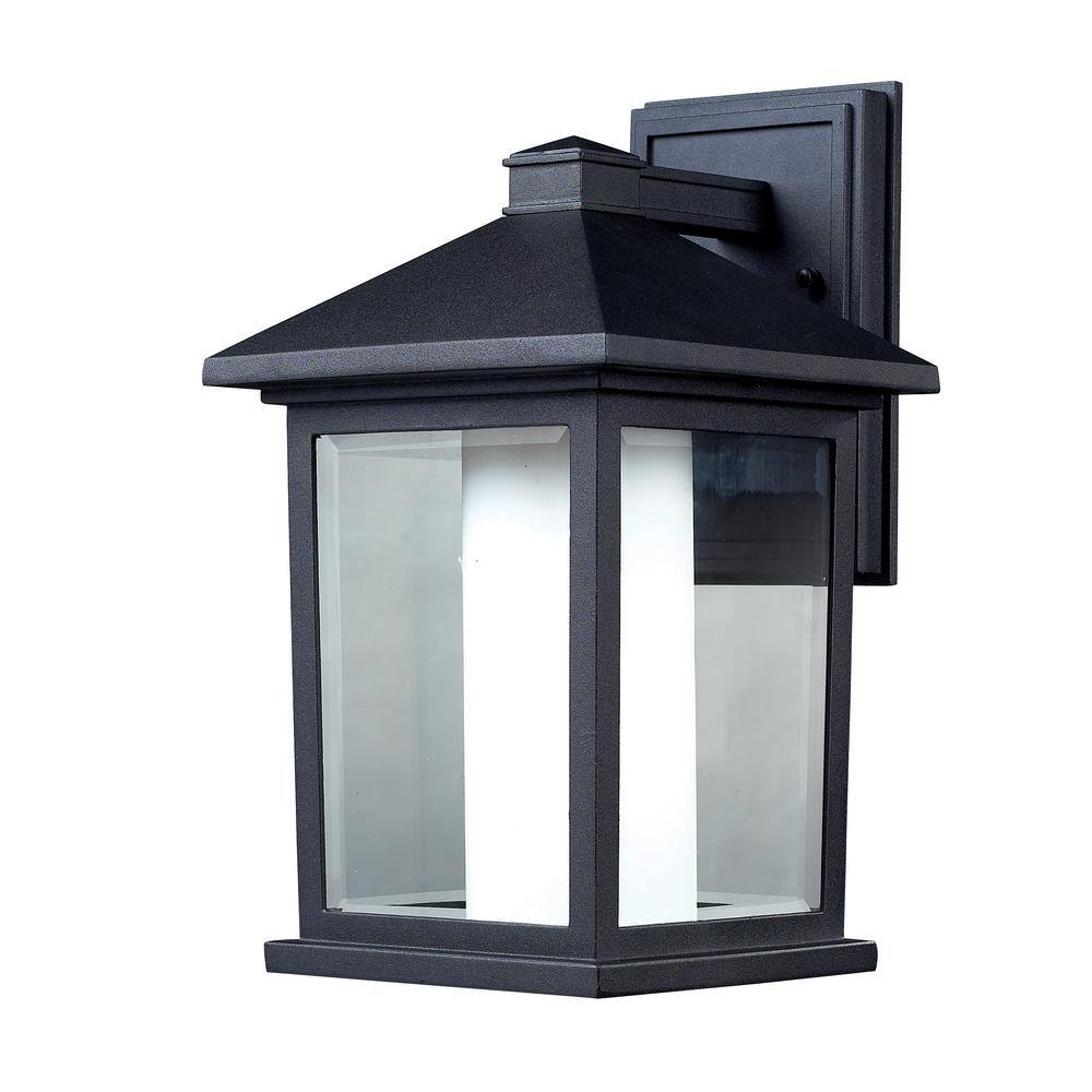 Mesa Black Outdoor Hardwired Lantern Wall Sconce with No Bulbs Included