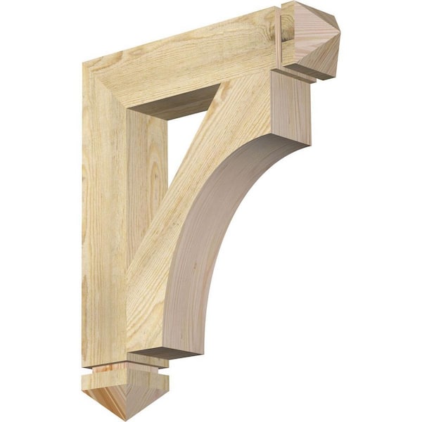 Ekena Millwork 4 in. x 24 in. x 20 in. Douglas Fir Westlake Arts and Crafts Rough Sawn Bracket