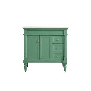 Home Decorators Collection Merryfield 31 in. W x 22 in. D x 35 in. H Single  Sink Freestanding Bath Vanity in Antigua Green with Carrara Marble Top  19112-VS31-AG - The Home Depot