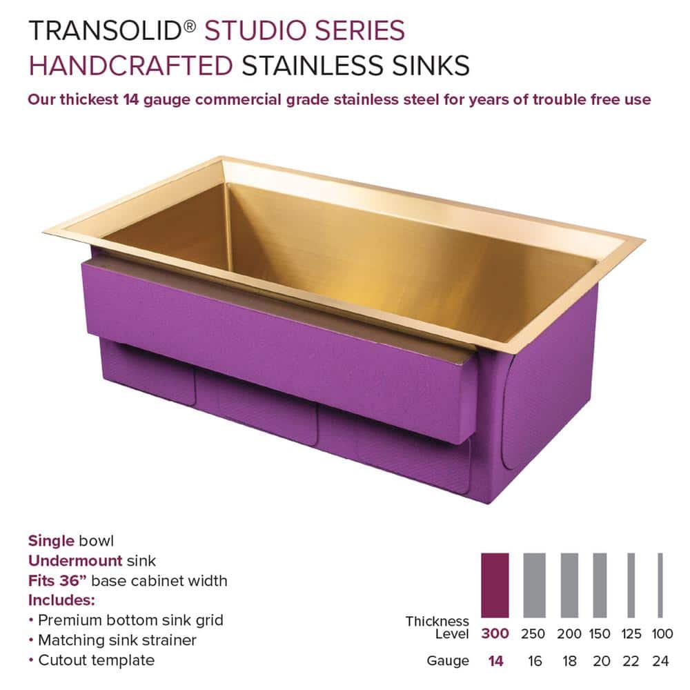 Gold Stainless Steel Single Bowl Undermount Kitchen Sink
