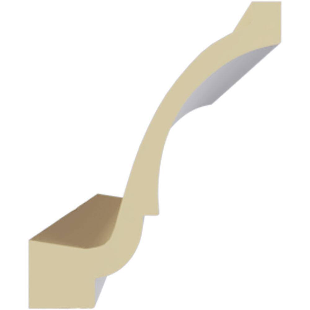 Primed Moisture Resistant Urethane Crown Moulding Sample, 12 in
