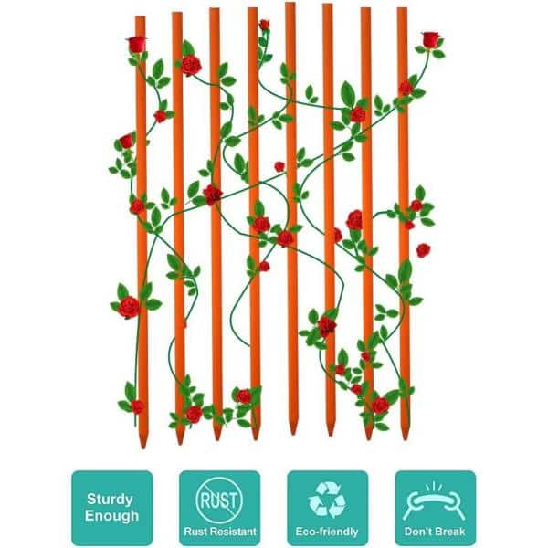 Ecostake 5/8 in. Dia x 36 in. H Sturdy Steel Garden Stakes Plastic Coated Plant Stakes for Climbing Plants (20-Packs)