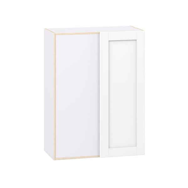 J COLLECTION Milton 30 in. W x 14 in. D x 40 in. H Assembled Shaker Blind Wall Corner Kitchen Cabinet in Bright White