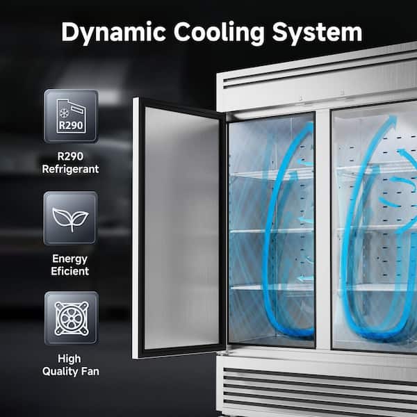 Coolake 82 in 72 cu. ft. Commercial Reach-In Freezer 3 Solid Doors