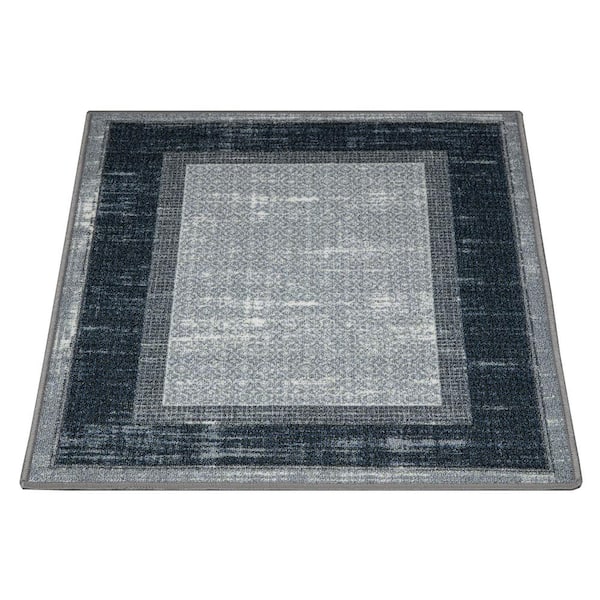 Ottomanson Classics 2 X 3 Light Gray Indoor Border Machine Washable Area Rug  in the Rugs department at