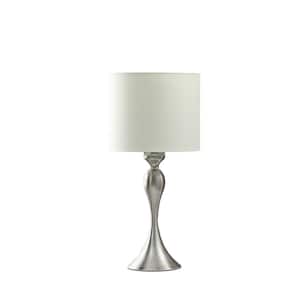 20 in. Silver Standard Light Bulb Candlestick Bedside Table Lamp