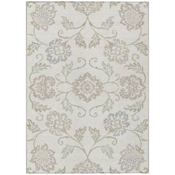 Chantille Machine Washable Indoor/Outdoor Abstract ACN3170 Ivory 3 ft. x 5 ft. Area Rug
