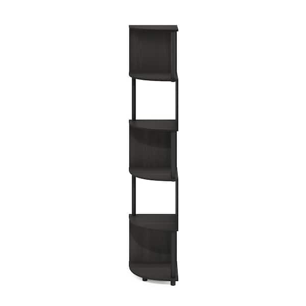 家具 ichoo corner shelf Furinno Econ 71.26 in. Tall Espresso/Black Wood 5-Shelf Zigzag