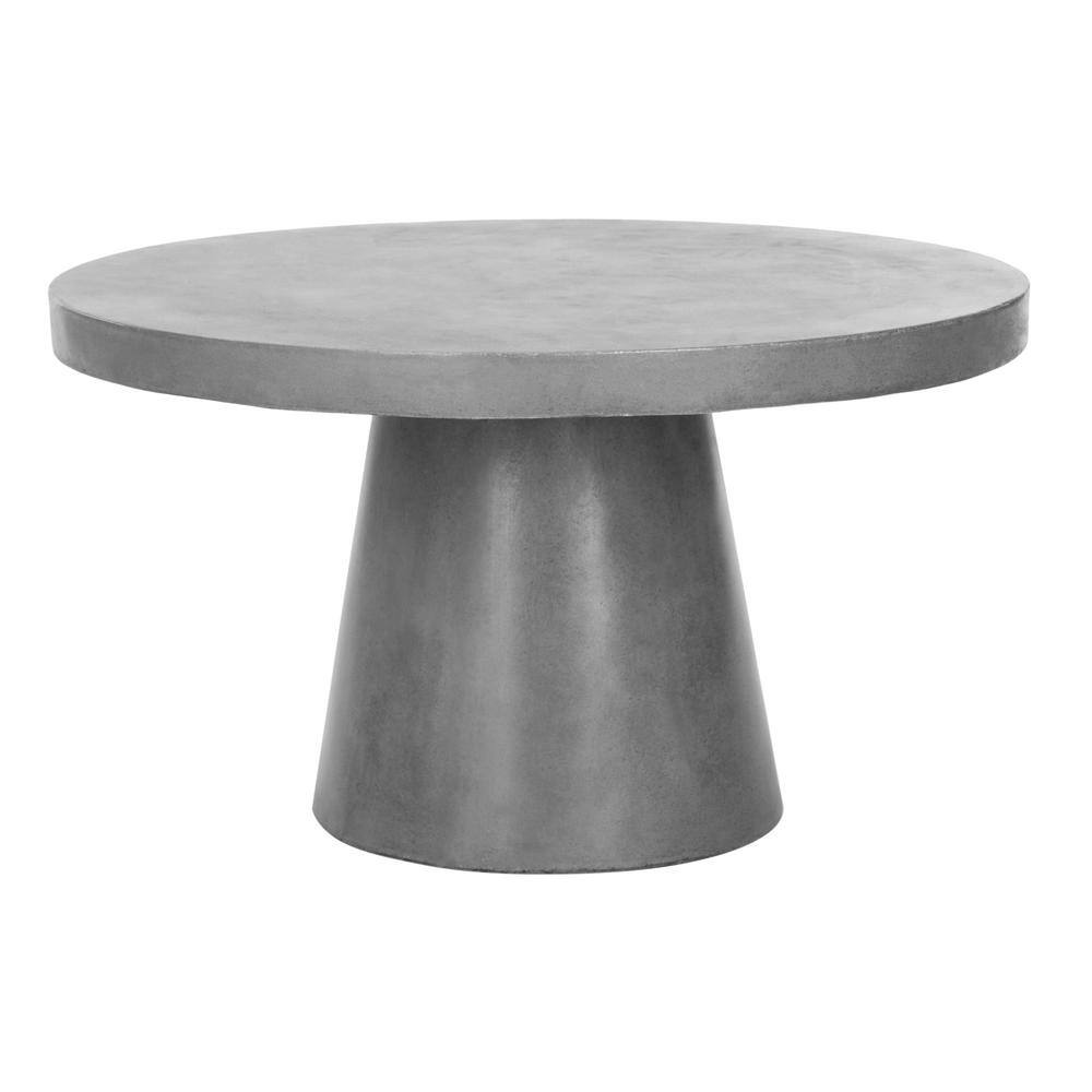 Delfia Dark Gray Concrete Round Coffee Table