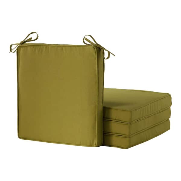 Greendale Home Fashions 18 in. x 18 in. Kiwi Square Outdoor Dining Seat Cushion (4-Pack)