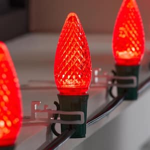 Red Commercial Grade Shatter-Resistant Faceted C9 LED Replacement Bulbs (50-Pack)